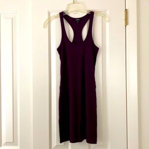 Express Ribbed stretch tank dress. Wine coloring  Size XS..32”L. good condition